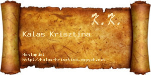 Kalas Krisztina névjegykártya